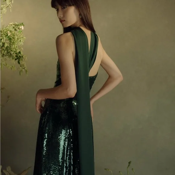 slim fit dress slacks Titian Crystal Embellished Sequin Cocktail Dress